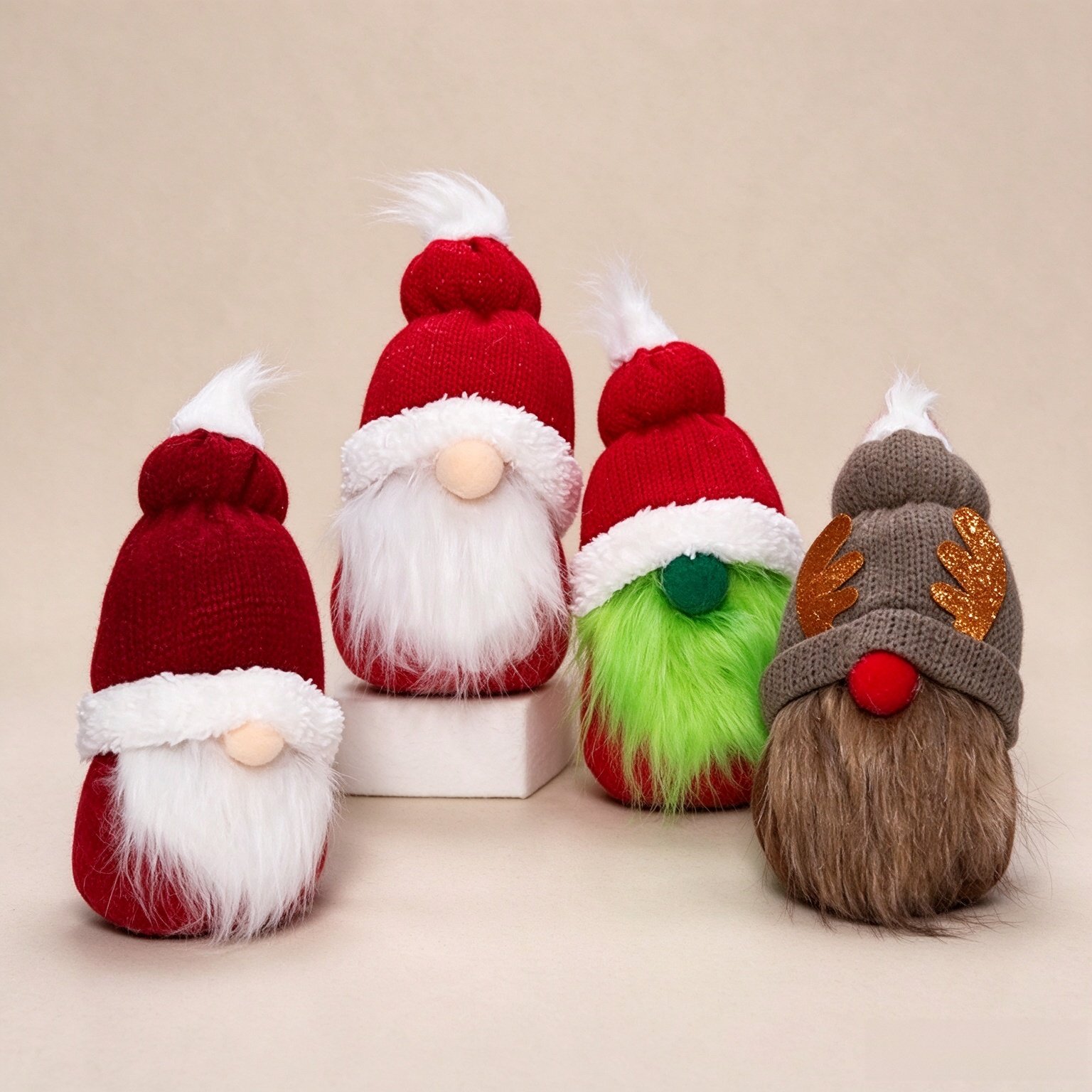 BWFY 4pcs new Christmas Decoration sit Rudolph Doll Christmas Children Gift Hotel mall Window Decoration Christmas Decorations Indoor