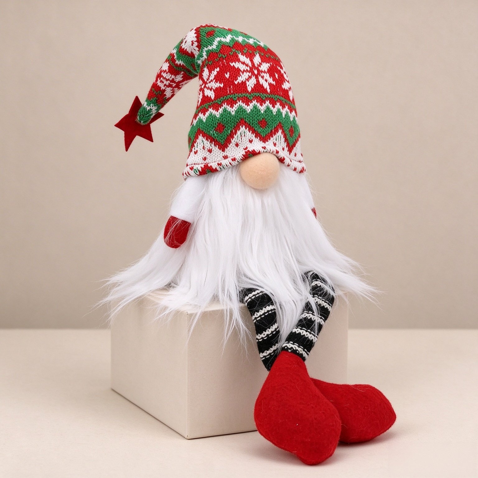 21.3" Christmas Gnome Plush Shelf Sitter Decor