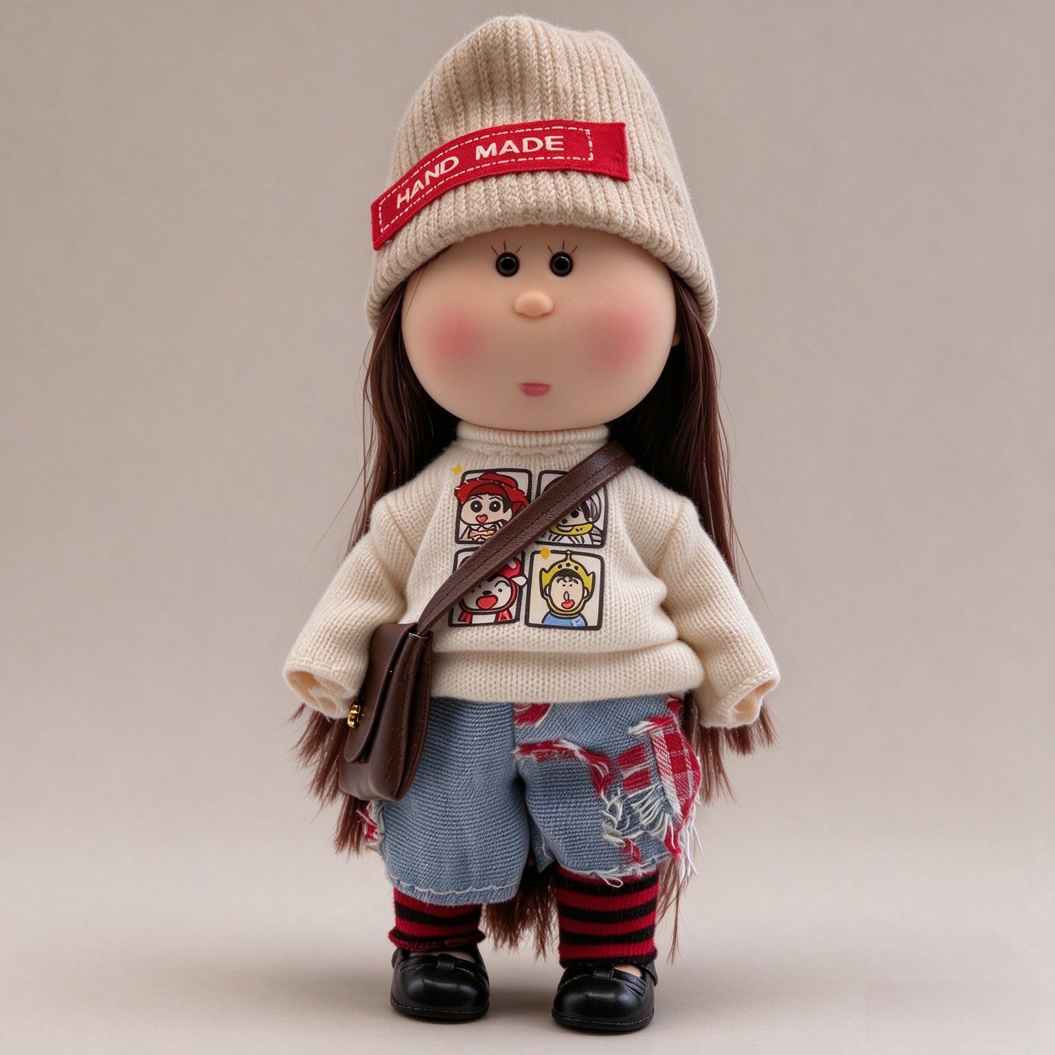 Dressed Potato Doll Figure, Vinyl Face Mini Collectible Doll with Complete Outfit, Cute DIY Dress-Up Doll for Desk Display, Bag Decor and Gift，Potato A