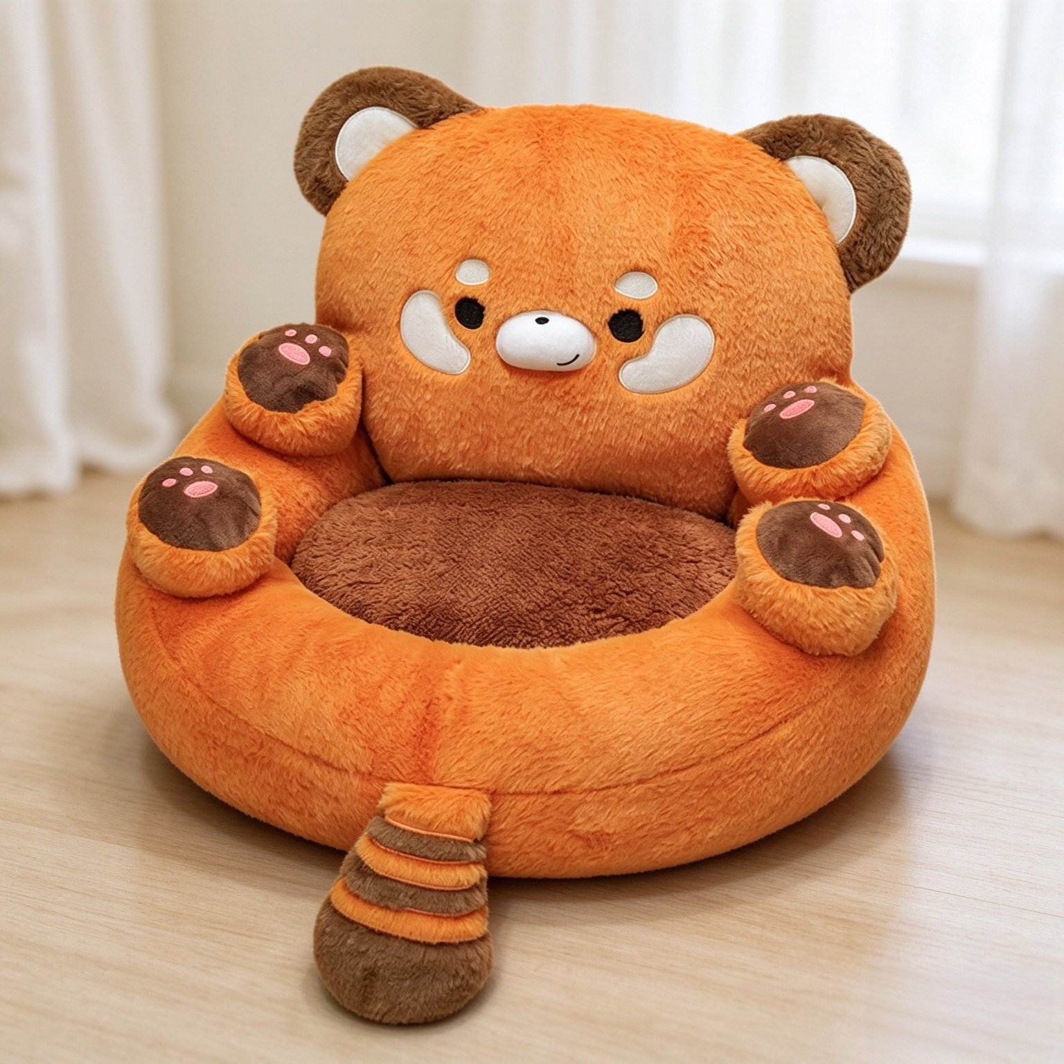 Red Panda Animal Cushion Cute Chair Pillow Comfy Gaming Chair Pad Non-Slip Seat Cushions for Gamer Lazy Sofa Office Floor