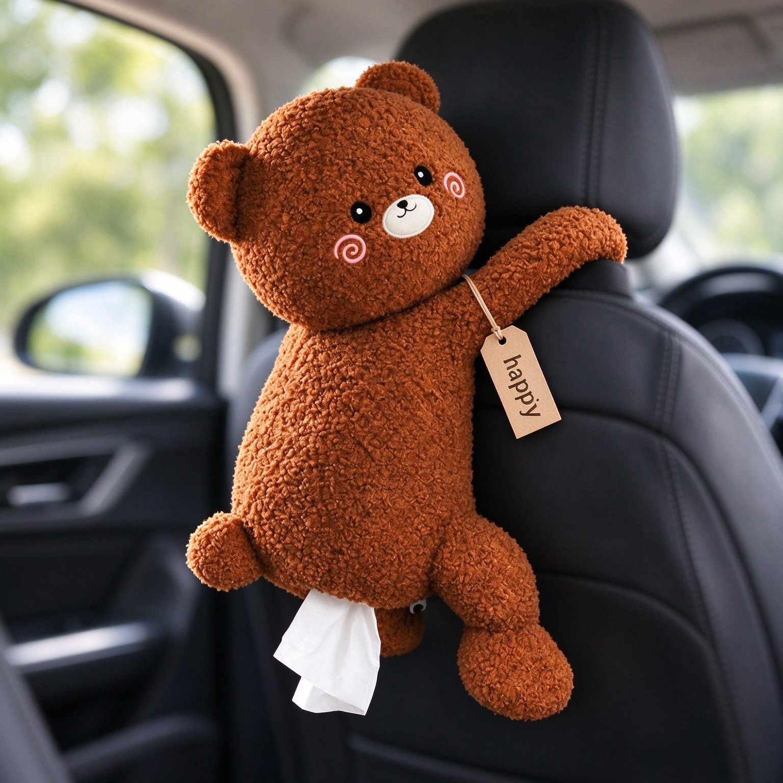 Plush Tush Tissue Holder Funny Animal Car Headrest Hanging Napkin Dispenser