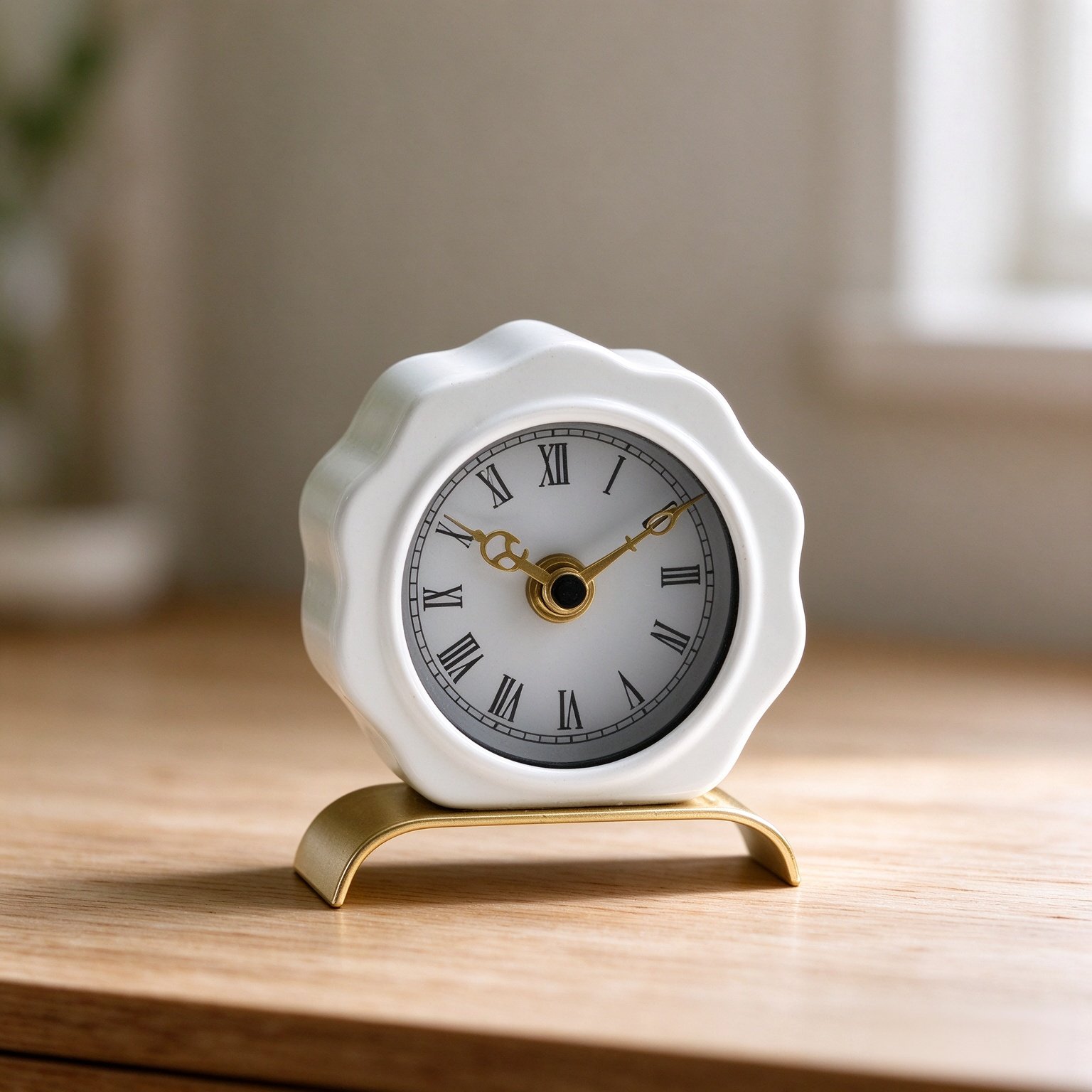 NIKKY HOME Desk Clock, Small Desk Clock, Battery Operated Silent Table Clock on Stand, Vintage Decorative Clocks for Desk, Shelf, Bedroom and Home Decoration