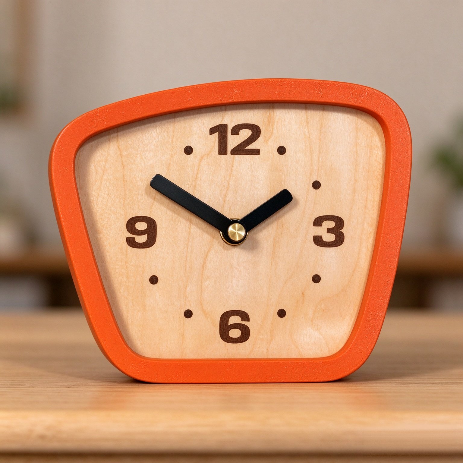 Handcrafted Mid-Century Modern Desk Clock – Silent Movement Clock for Desk, Table & Mantel, No-Ticking Analog MCM Decor | Handcrafted in USA (Sedona, Classic)